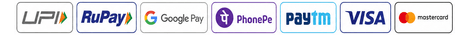 Accepted payment methods: UPI, RuPay, Google Pay, PhonePe, Paytm, Visa and Mastercard