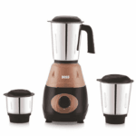 BOSS 500W mixer grinder with stainless steel jar, 20 cm width and 46 cm height, compact kitchen appliance for grinding and blending.