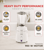 Sujata Powermatic Plus 900W juicer mixer grinder with high-speed motor, double ball bearings and heavy-duty performance