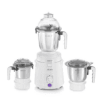 Sujata Dynamix 900W mixer grinder with three jars including blending jar, grinding jar, and stainless steel chutney jar for home kitchen use.