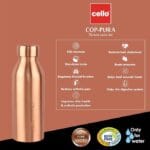 Cello Cop- Pura Moksha Copper Bottle, 750 ml, Copper, Medium (Model: CLO_MKSHA_CBTTLE_750ML, Pack of 1) Visit the CELLO Store - Image 4