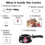 Hawkins 1.5 Litre Contura Black XT Pressure Cooker, Small Induction Cooker, Extra Thick Handi Cooker, Black (CXT15) - Image 5