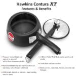 Hawkins 1.5 Litre Contura Black XT Pressure Cooker, Small Induction Cooker, Extra Thick Handi Cooker, Black (CXT15) - Image 3
