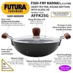 Hawkins Futura Hard Anodised Deep-Fry Pan 2.5L, 26 cm, 3.25 mm with Glass lid - Image 2