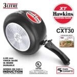 Hawkins Contura Black XT Induction Compatible Aluminium Inner Lid Pressure Cooker, 3 Litre, Black (CXT30) - Image 2
