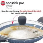 Hawkins Nonstick Pro 0.9 Litre Appachatty, Mini Kadhai, Appachatti, Appachetty, Appam Pot Maker, Deep Fry Pan with Glass Lid, Granite Kadai - Image 5