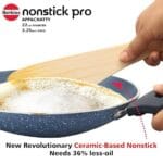 Hawkins Nonstick Pro 0.9 Litre Appachatty, Mini Kadhai, Appachatti, Appachetty, Appam Pot Maker, Deep Fry Pan with Glass Lid, Granite Kadai - Image 4