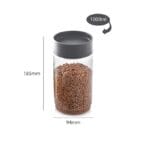 CELLO Modustack Pet Storage Jar For Kitchen Set of 4 Pcs, 1000 ml Grey | Freezer & Fridge Safe, See Through Airtight Stackable Pet Kitchen Storage Box Container Set For Beans, Whole Grains, Spices - Image 4