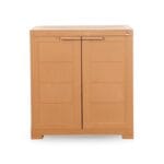 Cello Novelty Compact Plastic Cabinet with Dustproof Doors| 3 Year Warranty | Almirah, Cupboard, Wardrobe for Home, Living Room, Bedroom, Kitchen, Office, Outdoor| Sandalwood Brown Colour