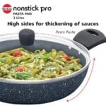 Hawkins Nonstick Induction Pasta Pan, 26 cm Diameter, Granite Fry Pan, Blue (ICP26G) - Image 2