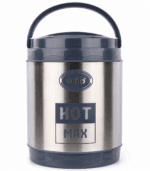 CELLO Hot Max 3 Stainless Steel Double Walled Lunch Box with 3 containers, Insulated, 1000ml, 3 Units, Silver