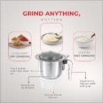 Sujata Dynamix 900 Watts Mixer Grinder | 22000 Rotations Per Min | 90 Minutes Continuous Running | 3 Versatile Jars 1500 ml, 1000 ml and 500 ml - Image 5