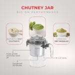 Sujata Dynamix 900 Watts Mixer Grinder | 22000 Rotations Per Min | 90 Minutes Continuous Running | 3 Versatile Jars 1500 ml, 1000 ml and 500 ml - Image 6