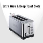 Sujata 1500 W Pop-up 4 Slice Stainless Steel PT12 Toaster | 7 Heating Modes | Cool Touch | Reheat and Defrost Function | High Lift Toast | Extra Wide Toast Slot - Image 7