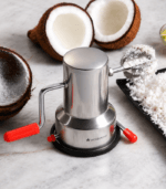 Wonderchef Coconut Scraper, Sturdy Stainless-Steel Body, Sharp Blades, Durable Tabletop Handy Kitchen Tool, Suction Base for Stability, Scraper Shredder Peeler, Safe & Quick, Silver - Image 2