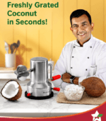 Wonderchef Coconut Scraper, Sturdy Stainless-Steel Body, Sharp Blades, Durable Tabletop Handy Kitchen Tool, Suction Base for Stability, Scraper Shredder Peeler, Safe & Quick, Silver - Image 3